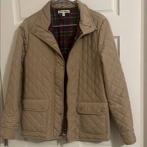 Telluride Clothing Co. Quilted Beige Jacket with Plaid Interior, size M